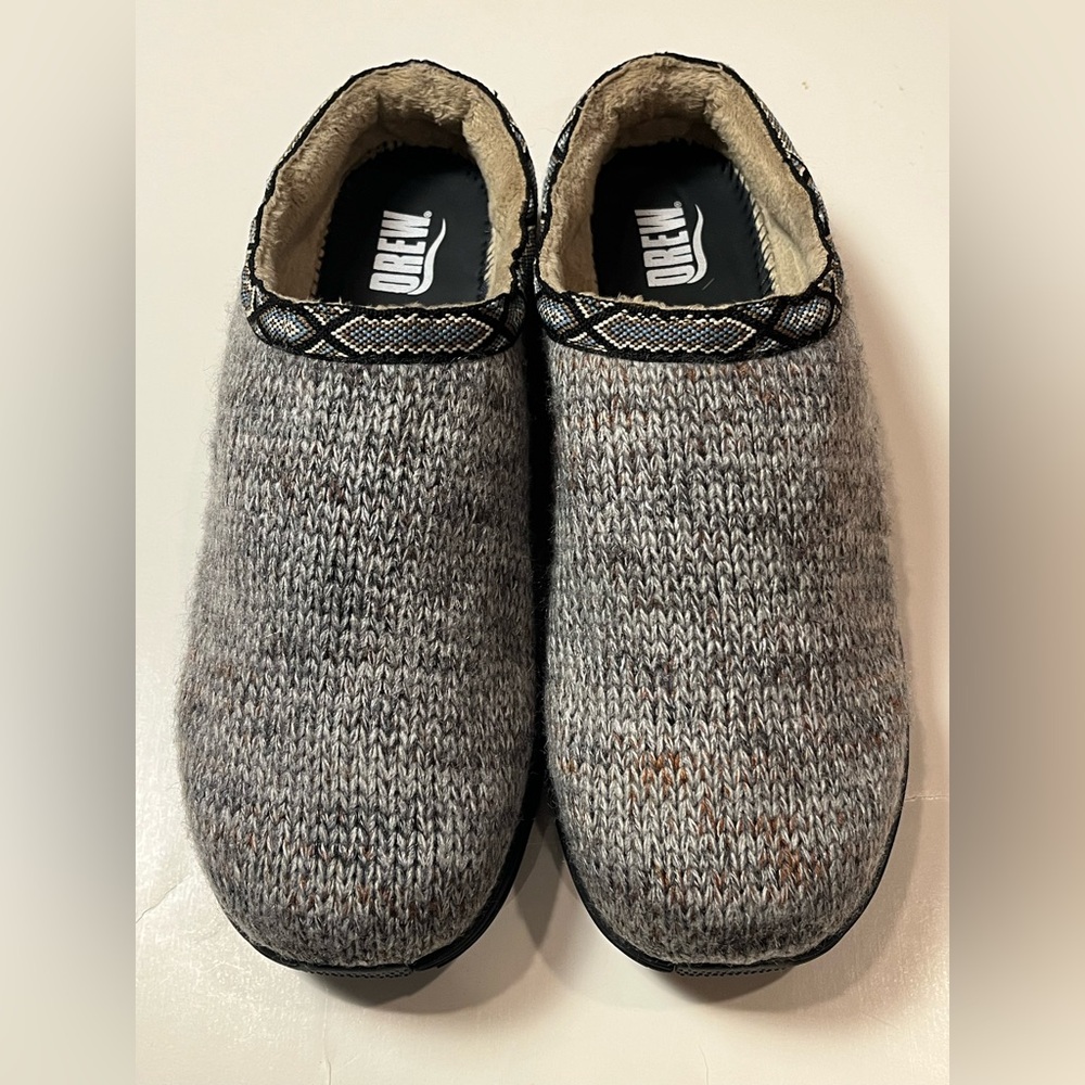 Men’s DREW Shoes Relax Slippers Woven Fabric Slip Resistant- Grey Woven - Sz 11